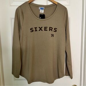NBA Women's Sporty Philadelphia 76ers Long Sleeve Activewear T-Shirt Athleisure